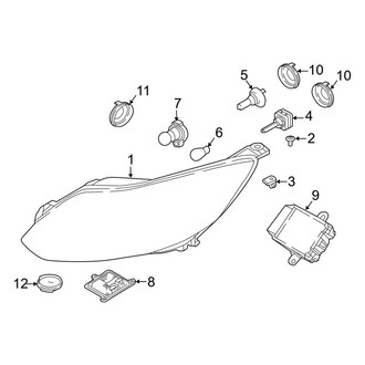 Ford OE - Front Lamps - Headlamp Components (With HID Lamps), (Flex / Gas)