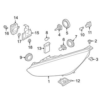 Ford OE - Front Lamps - Headlamp Components (With HID Lamps), (Flex / Gas)