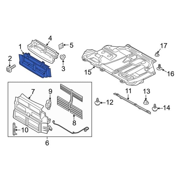 Ford Oe F Ez A Front Lower Radiator Support Air Deflector