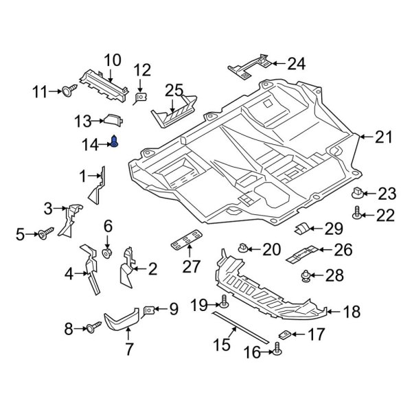 Radiator Support Air Deflector Clip