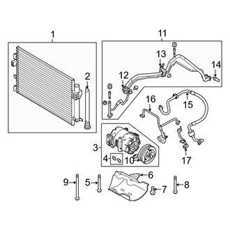 Ford OE - Air Conditioner & Heater - Condenser, Compressor & Lines (To 02/04/2013)