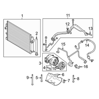 Ford OE - Air Conditioner & Heater - Condenser, Compressor & Lines (From 02/05/2013), (2.0L)