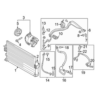Ford OE - Air Conditioner & Heater - Condenser, Compressor & Lines (1.0L)