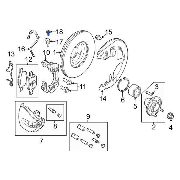 ABS Wheel Speed Sensor Bolt