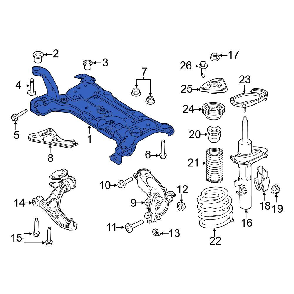Ford OE CP9Z5019A - Front Suspension Subframe Crossmember