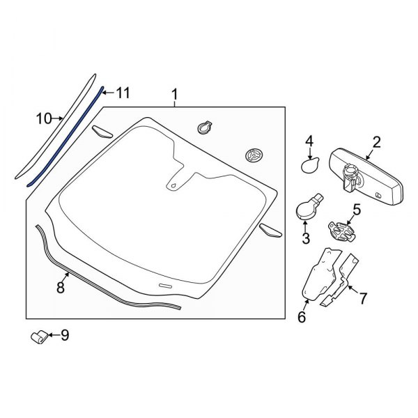 Windshield Molding Bracket