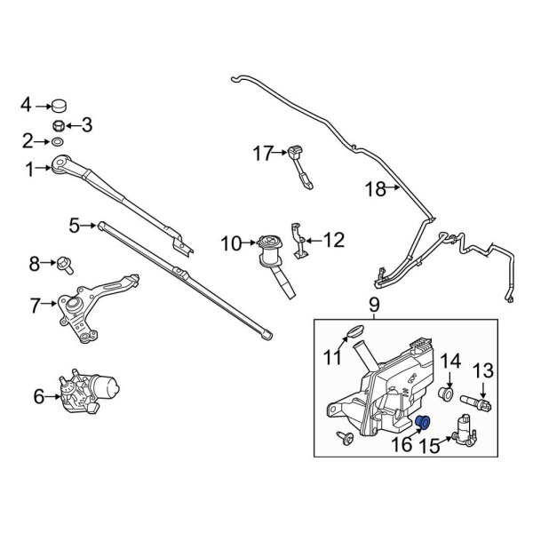 Windshield Washer Pump Grommet