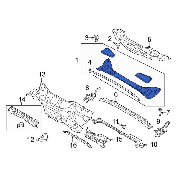 Ford OE CV6Z58018A16A - Front Cowl Cover