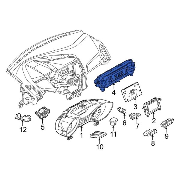 Ford OE BM5Z19980E HVAC Temperature Control Panel