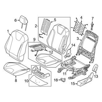 Ford OE - Seats & Tracks - Passenger Seat Components (With Recaro Seats), (Flex / Gas)