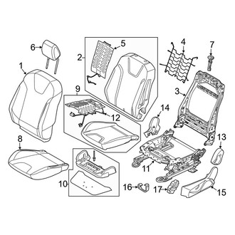 Ford OE - Seats & Tracks - Driver Seat Components (With Recaro Seats), (Flex / Gas)