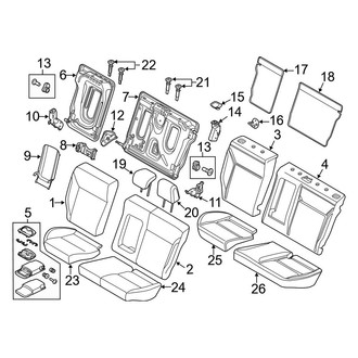 Ford OE - Seats & Tracks - Rear Seat Components (With Split Back, With Armrest), (Flex / Gas)