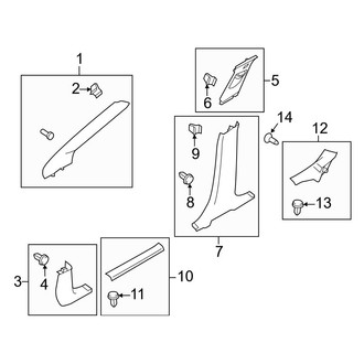 Ford OE - Pillars, Rocker & Floor - Interior Trim (S / SE / SEL / Titanium Sedan)