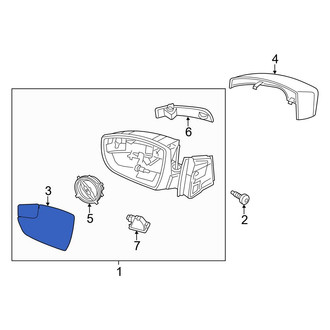 Ford OE - Front Left Door Mirror Glass