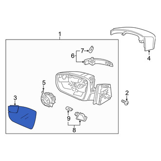 Ford OE - Front Left Door Mirror Glass