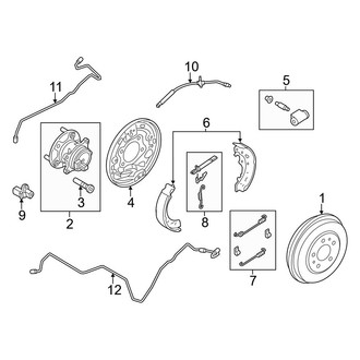 Ford OE - Rear Suspension - Brake Components (Drum Brakes), (Rear Drum Brakes)