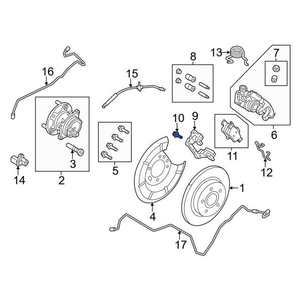 Disc Brake Caliper Anchor Plate Bolt