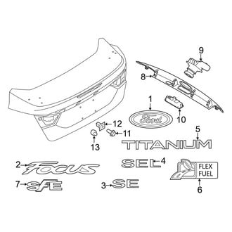 Ford OE - Trunk Lid - Exterior Trim (Sedan)