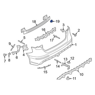 Ford OE - Bumper Impact Bar Nut