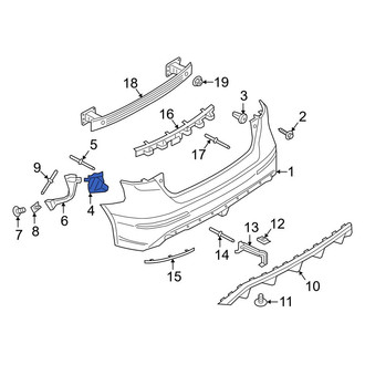 Ford OE - Rear Right Inner Bumper Cover Bracket
