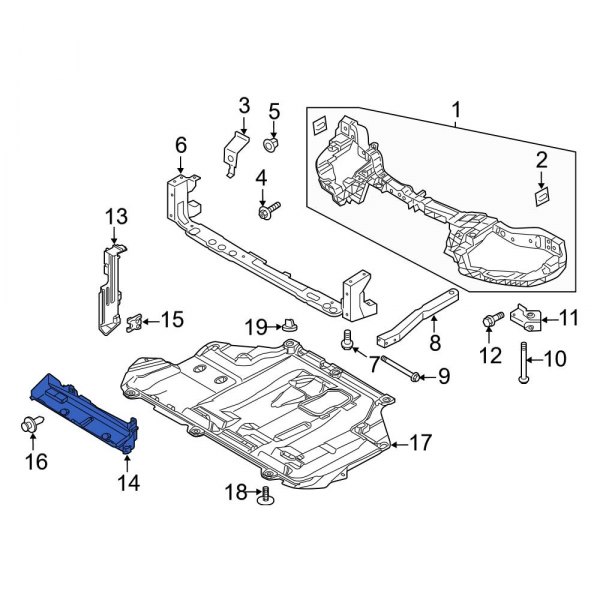 Ford Oe Cp9z9f721a - Front Upper Radiator Support Air Deflector