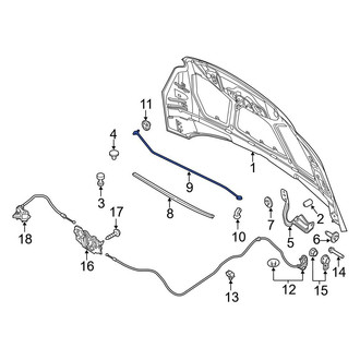 Ford OE - Front Hood & Trunk Prop Rod