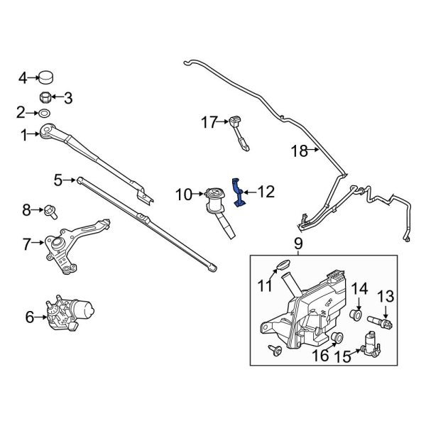 Washer Fluid Reservoir Filler Pipe Bracket