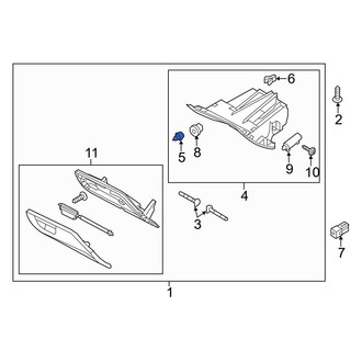 Ford OE - Front Glove Box Door Bumper