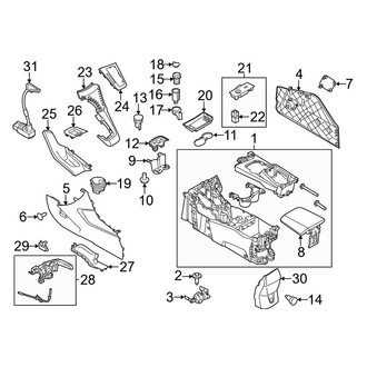 Ford OE - Center Console (Console Base & Trim), (BATTERY EV (EV/BEV))