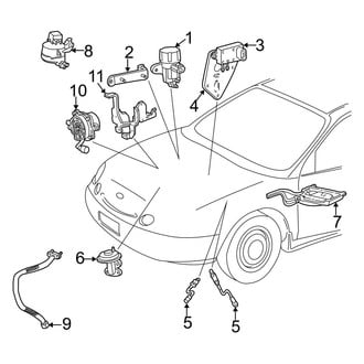 Ford OE - Emission System - Emission Components (2 / U Engine VIN Character)
