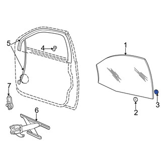 Ford OE - Front Door Glass Attaching Clips