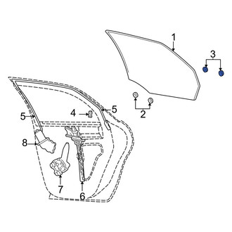 Ford OE - Rear Door Glass Attaching Clips