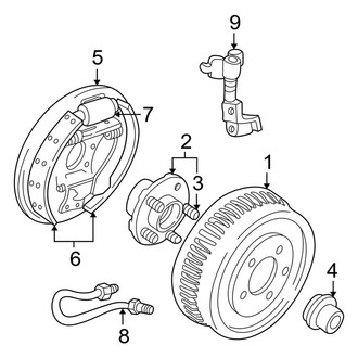 Ford OE - Rear Suspension - Brake Components (SE Wagon Rear Drum Brakes)