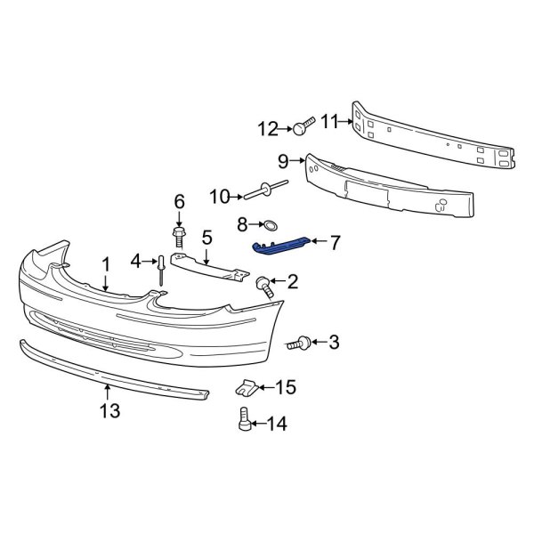 Ford OE 1F1Z17C947AA Front Right Bumper Cover Reinforcement