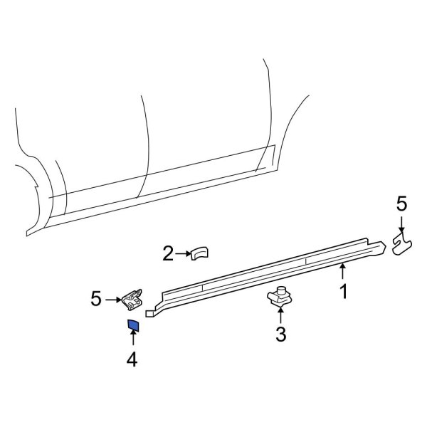 Ford OE 6G1Z5410182A Lower Rocker Panel Molding Clip