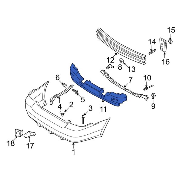 Ford OE 8G1Z17787A Rear Bumper Impact Absorber
