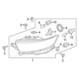 Ford OE - Front Lamps - Headlamp Components (Projector Lamps, With Integrated Flasher)