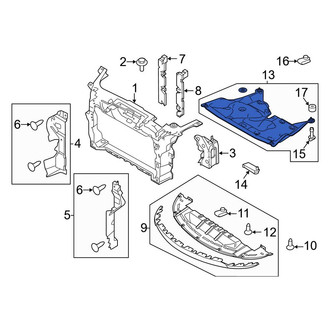 Ford OE - Front Rearward Radiator Support Splash Shield