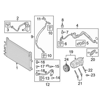 Ford OE - Air Conditioner & Heater - Condenser, Compressor & Lines