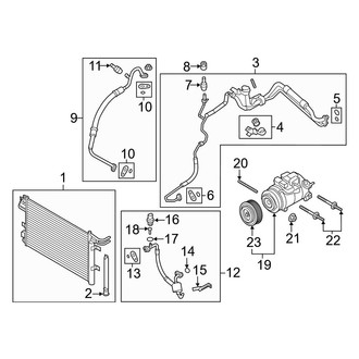 Ford OE - Air Conditioner & Heater - Condenser, Compressor & Lines