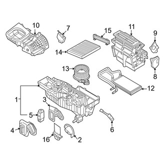 Ford OE - Air Conditioner & Heater - Evaporator & Heater Components (Manual Temp Control)