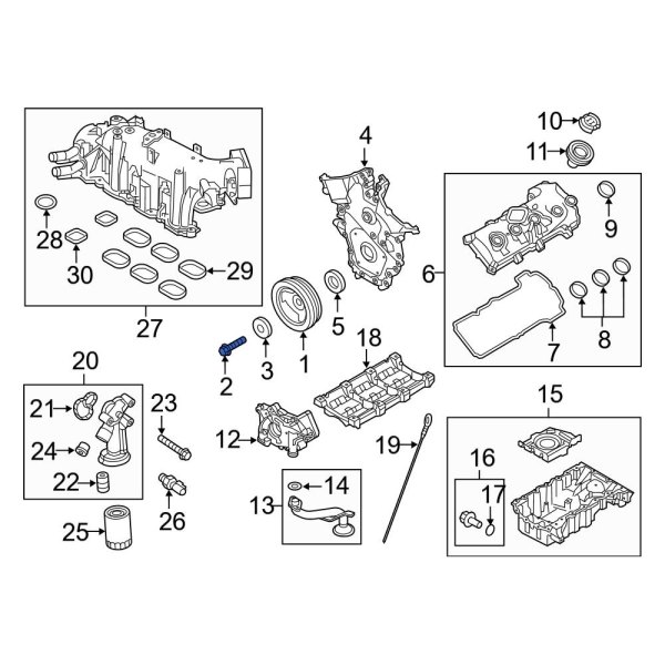 Engine Crankshaft Pulley Bolt