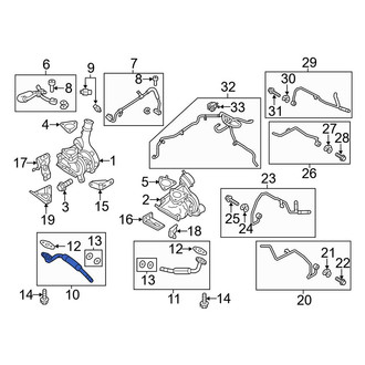 Ford OE - Right Lower Turbocharger Oil Line