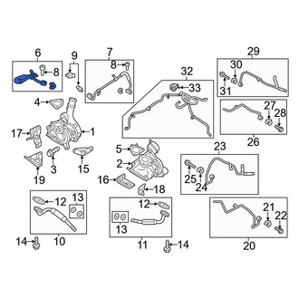 Ford OE - Right Upper Turbocharger Oil Line