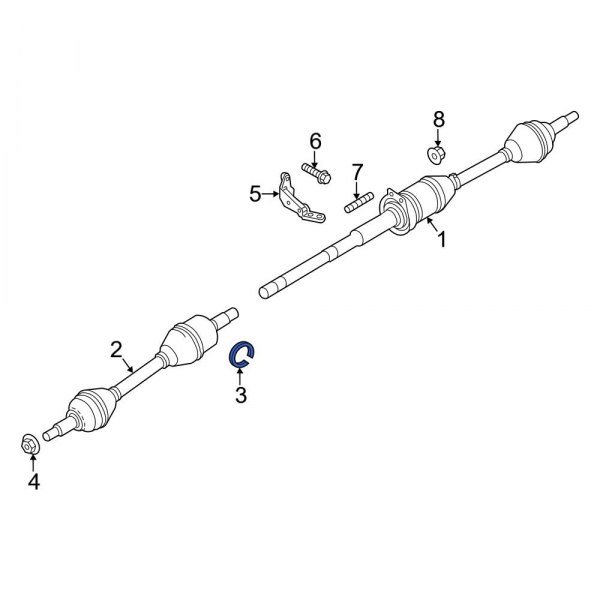 Ford OE BB5Z4B422A Left CV Axle Shaft CClip