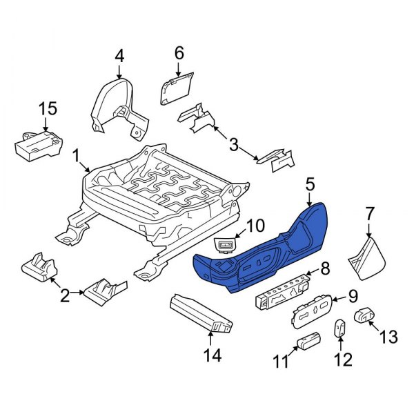 Ford OE DG1Z5462187AB Front Left Seat Trim Panel
