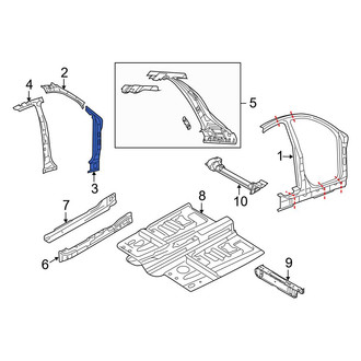 Ford OE - Left Lower Body A-Pillar Reinforcement