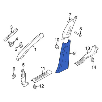Ford OE - Left Lower Door Pillar Post Trim Set