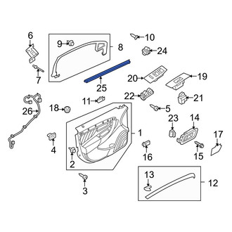 Ford OE - Front Right Inner Door Window Belt Weatherstrip