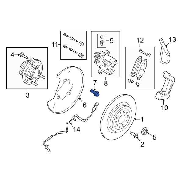 Brake Dust Shield Screw